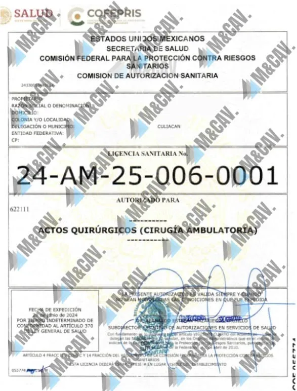 Licencia de Actos Quirúrgicos — Cirugía Ambulatoria