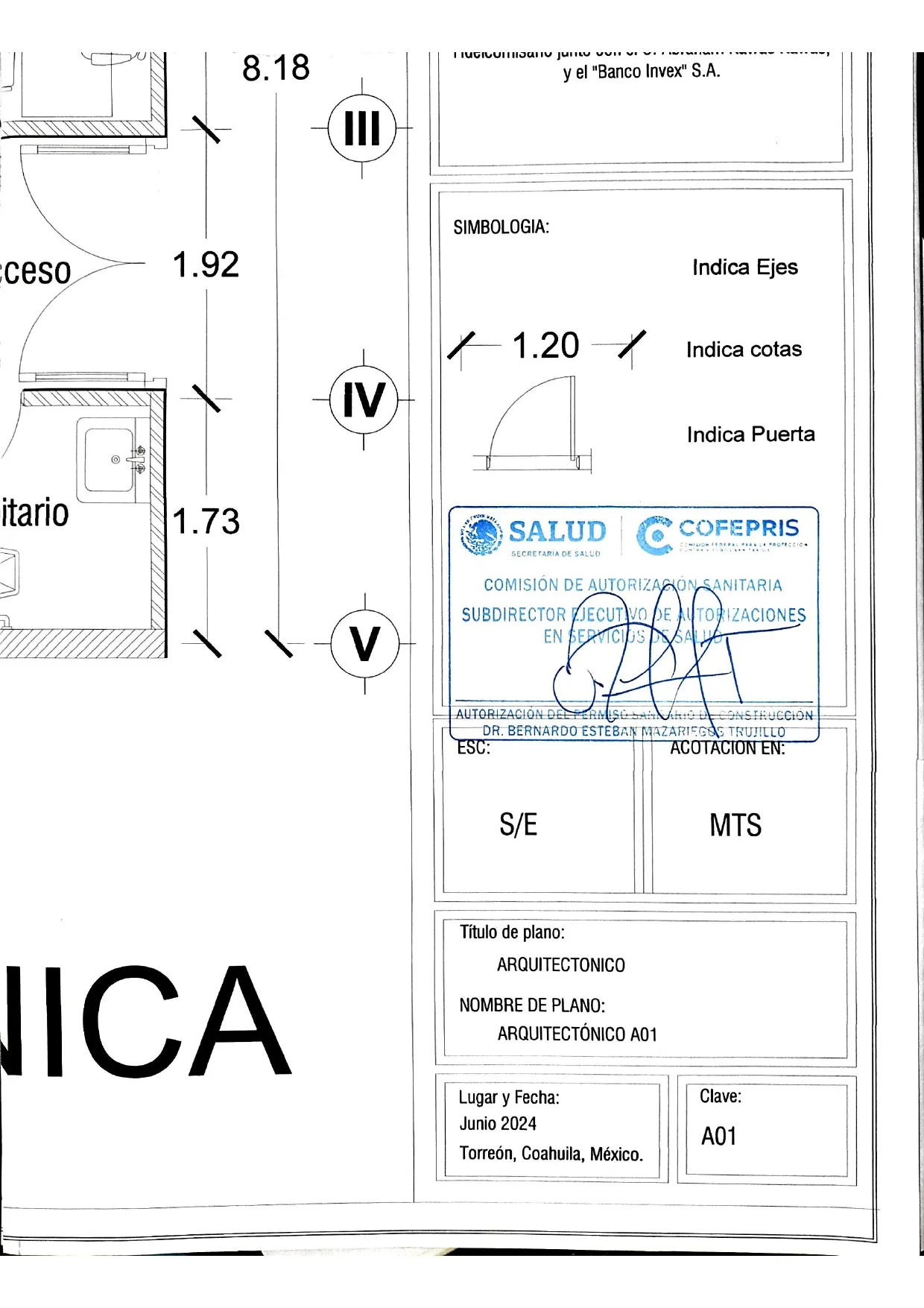 Validación de Plano Arquitectónico — Permiso Sanitario de Construcción